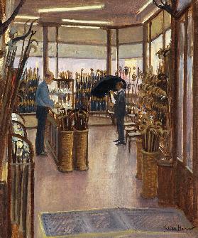 The Brolly Shop, Holborn (oil on canvas) 