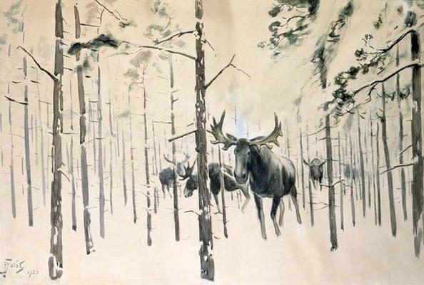 Moose, 1920 (w/c on paper) a Julian Falat