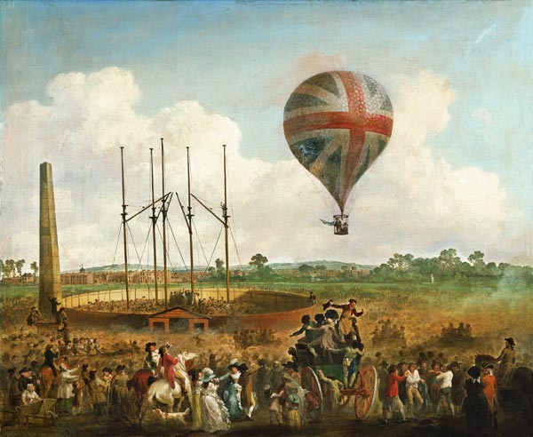 George Biggins advancement in Lunardis balloon a Julius Caesar Ibbetson
