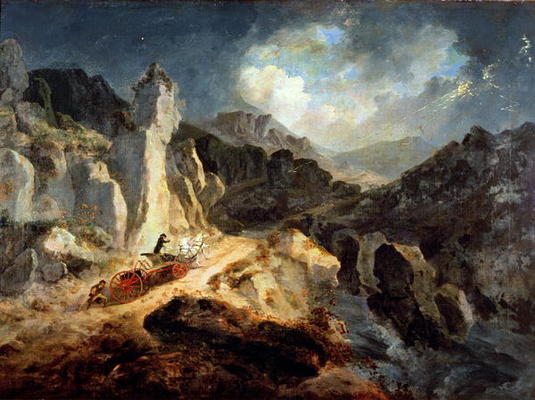 Phaeton in a Thunderstorm, 1798 (oil on canvas) a Julius Caesar Ibbetson