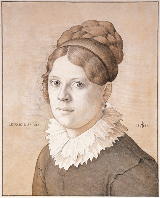 Portrait of Henriette Schnorr von Carolsfeld a Julius Schnorr von Carolsfeld