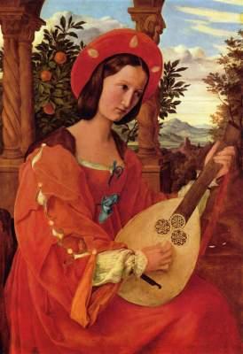 Portrait of Mrs Klara Bianka of Quandt with lute