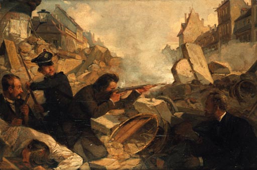 Barrikadenkampf im Mai 1849 a Julius Scholtz