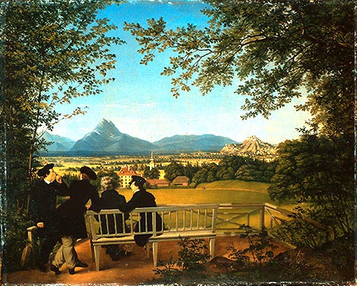 Aussicht vom Gaisberg auf Salzburg a Julius Schoppe il vecchio