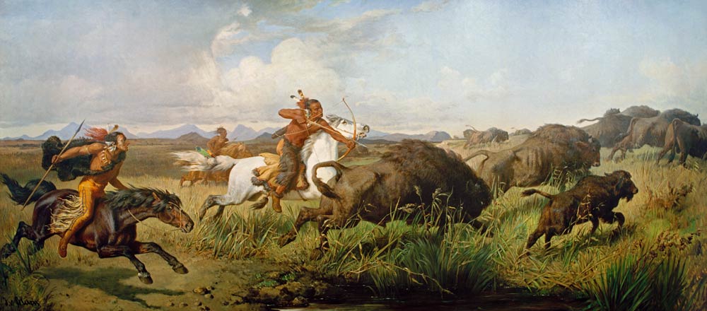 Indiani sul Bisonte Hunt a Julius von Blaas