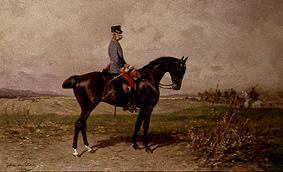Emperor Franz Josef I. of Austria to horse a Julius von Blaas