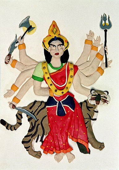 Durga (oil and clay on paper)  a Jung Sook  Nam
