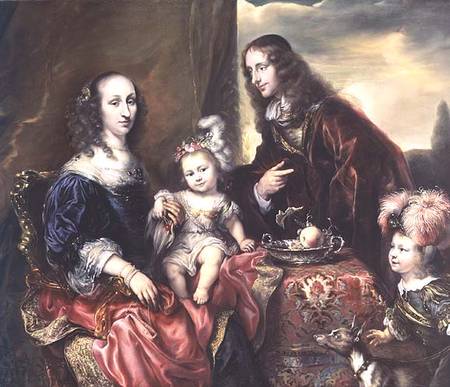 Portrait of a family (said to be that of Colonel John Hutchinson (1615-64) a Jurgen Ovens