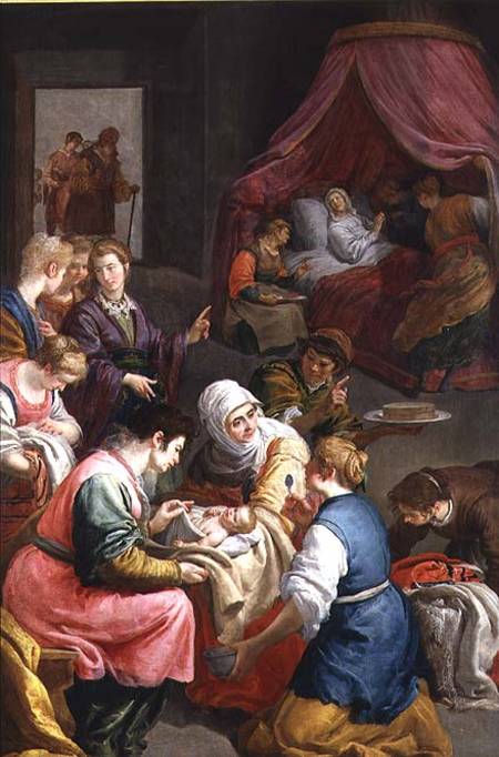 The Birth of the Virgin a Jusepe or Jose Leonardo