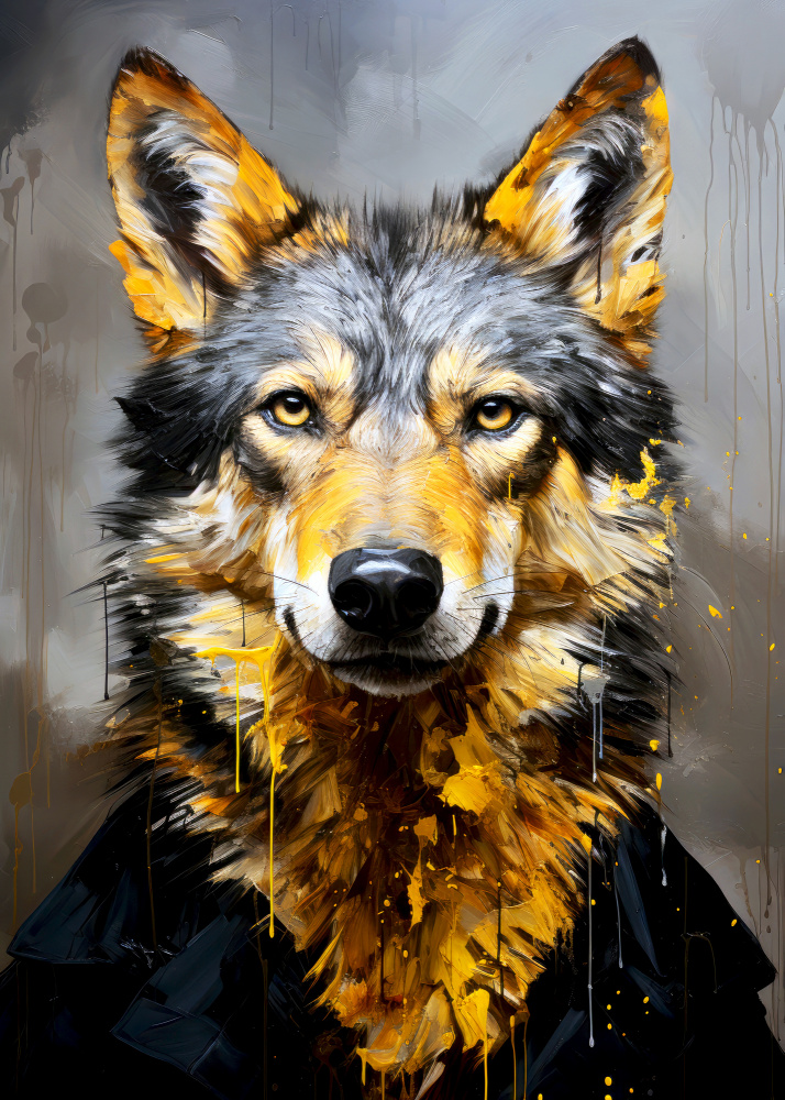 Wolf animal art #wolf a Justyna Jaszke