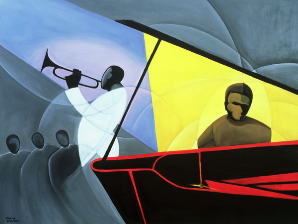 Hot and Cool Jazz, 2004 (oil & acrylic on canvas)  a Kaaria  Mucherera