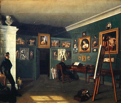 The Painter's Studio, 1830 (oil on canvas) a Kapiton Selentsov