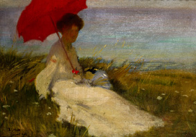 Lady with parasol. a Karel Spillar