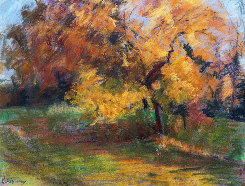 Autumn at May Banks, Sussex, 2000 (pastel on paper)  a Karen  Armitage