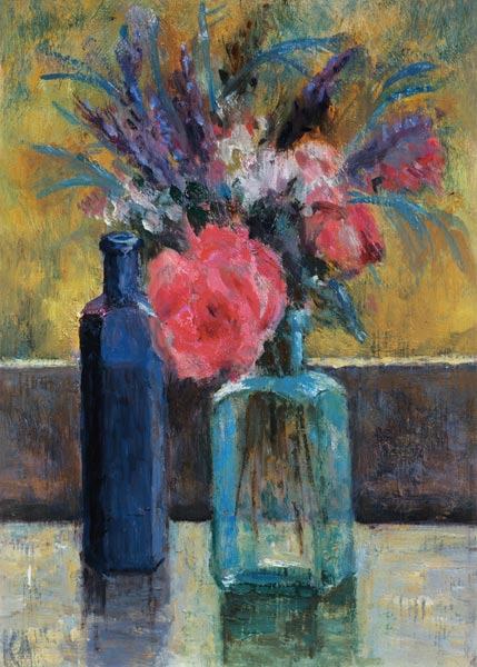 Still Life with Bottles (oil on canvas)  a Karen  Armitage