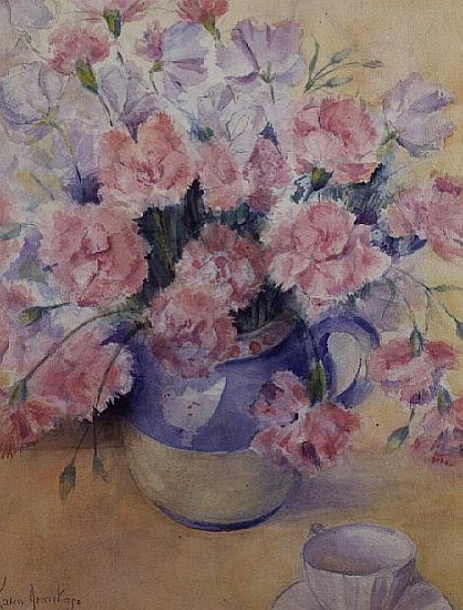 Carnations and Sweet Peas in a Divertimenti Jug  a Karen  Armitage
