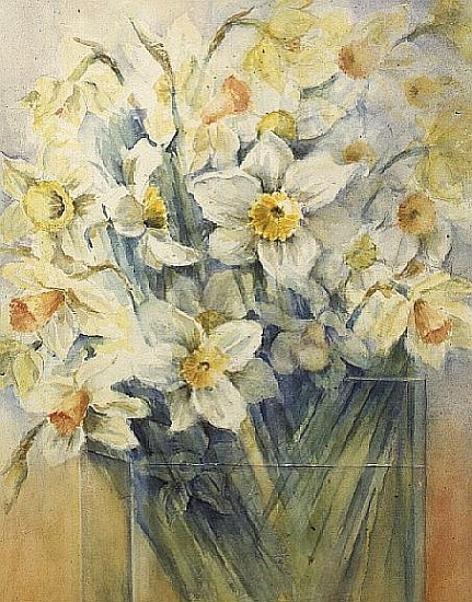 Mixed Daffodils in a Tank, 1989  a Karen  Armitage