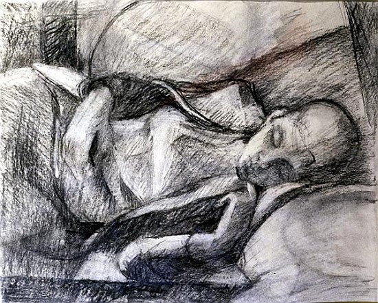 The ''Gamine'' Sleeping (pencil on paper)  a Karen  Armitage