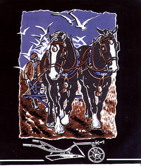 The Plough, 1997 (linocut and w/c on paper)  a Karen  Cater