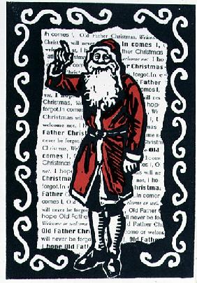 Old Father Christmas, 1996 (linocut on paper) 