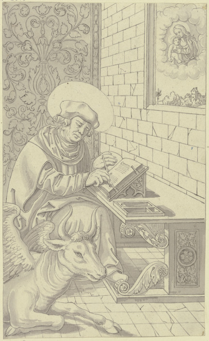 Dem Heiligen Lukas erscheint die Jungfrau mit dem Kind a Karl Ballenberger