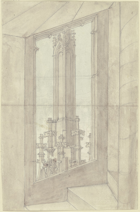 Turmtreppe mit der Aussicht auf die Filiale eines Strebepfeilers a Karl Ballenberger