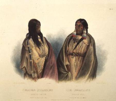 Woman of the Snake-Tribe and Woman of the Cree-Tribe, plate 33 from volume 2 of `Travels in the Inte a Karl Bodmer