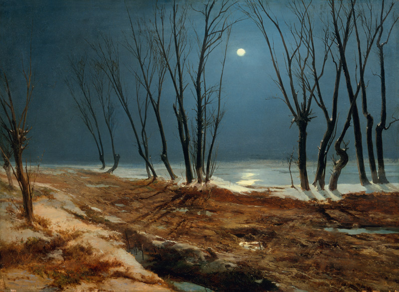 Paesaggio invernale al chiaro di luna a Karl Eduard Ferdinand Blechen