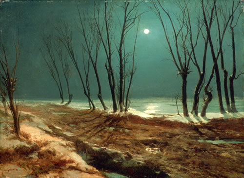 Paesaggio invernale al chiaro di luna - dipinto di Karl Eduard ...
