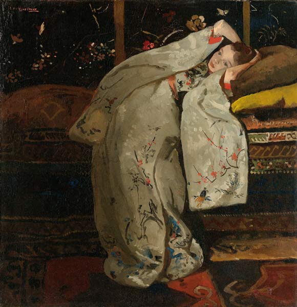 Mädchen in weißem Kimono a Karl Eduard Ferdinand Blechen