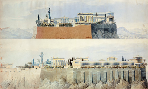 Views on the Akropolis toward East and North a Karl Friedrich Schinkel