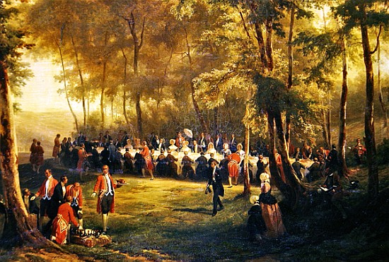 Lunch Given Louis-Philippe (1773-1850) for Queen Victoria (1819-1901) in the Forest of Eu, 6th Septe a Karl Girardet