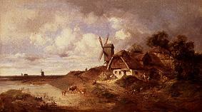 Windmill and smallholder farmstead at the water a Karl Millner