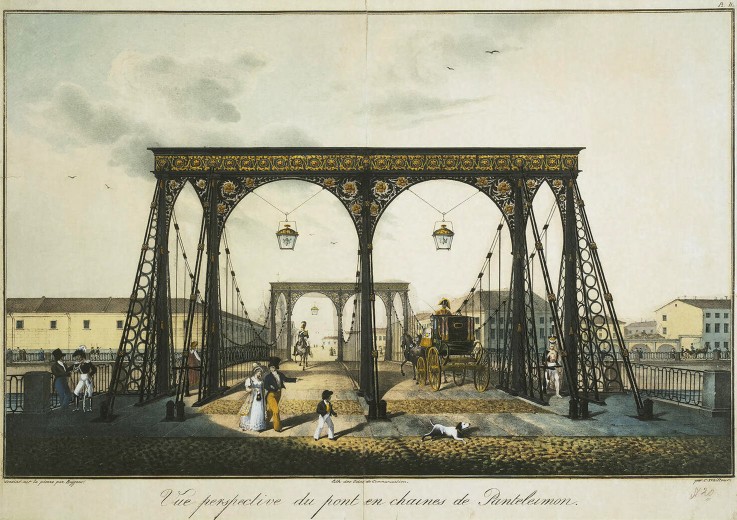 View of the Chain Panteleimonovsky Bridge across the Fontanka in Saint Petersburg a Karl Petrowitsch Beggrow
