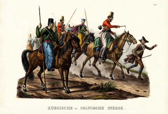 Russian And Polish Horses a Karl Joseph Brodtmann