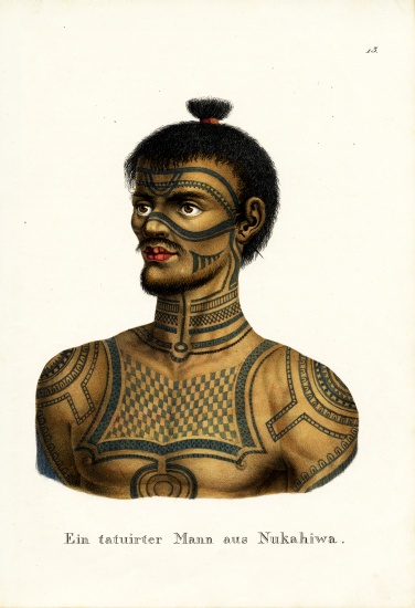 Tattooed Man Of Nukahiwa a Karl Joseph Brodtmann