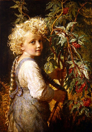 Gathering Red Berries a Karl Wilhelm Friedrich Bauerle