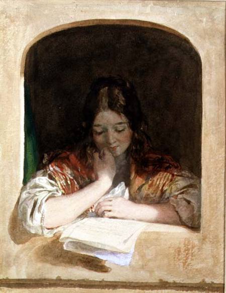 Girl Reading at a Window a Károly Brocky
