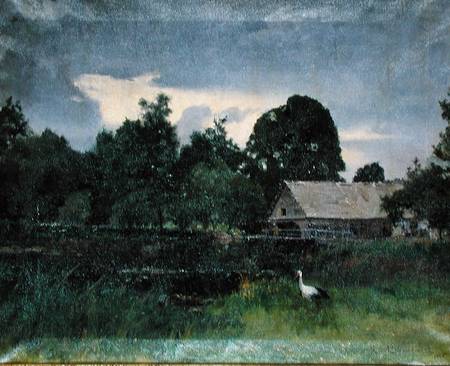 Landscape with a Stork a Kasimir Alchimowicz