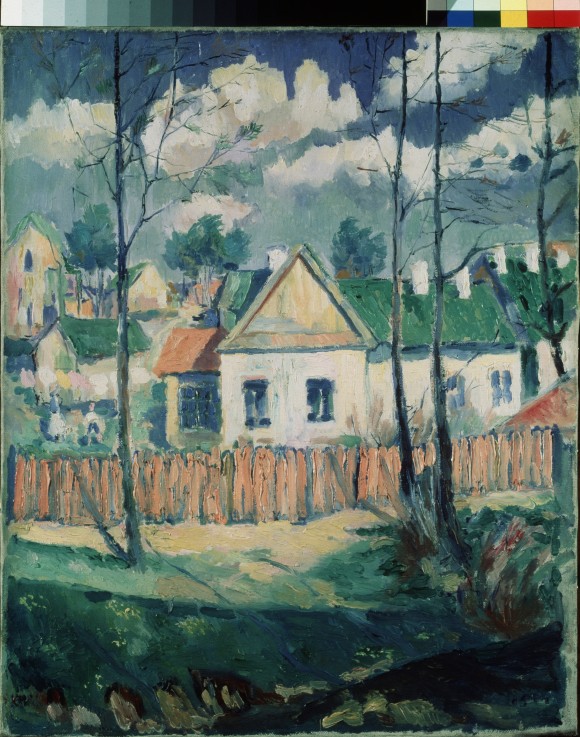 Spring. Landscape with a small house a Kasimir Sewerinowitsch Malewitsch