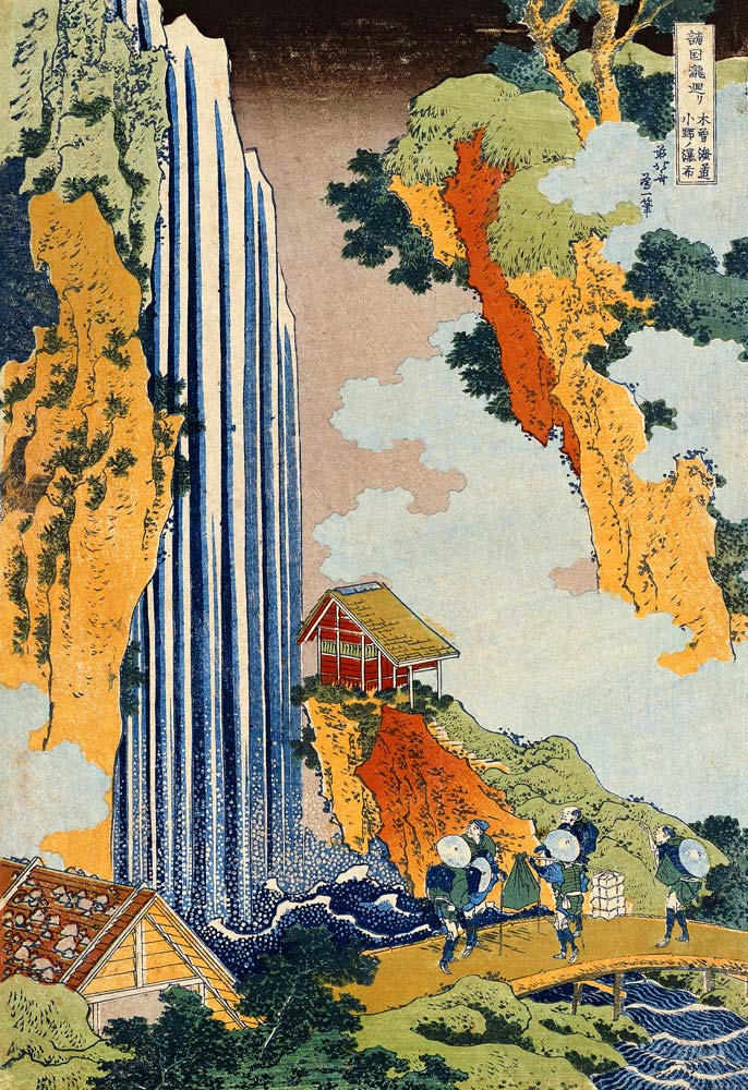Ono Waterfall, The Kiso Highway a Katsushika Hokusai