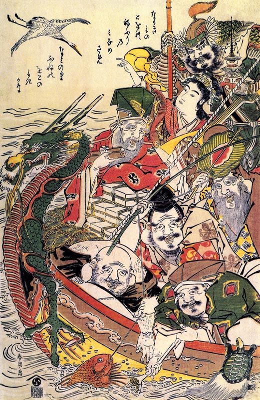 Seven Gods of Good Fortune a Katsushika Hokusai