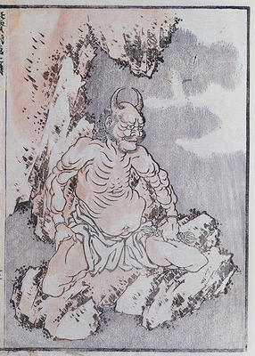 A genie, from a Manga (coloured woodblock print) a Katsushika Hokusai