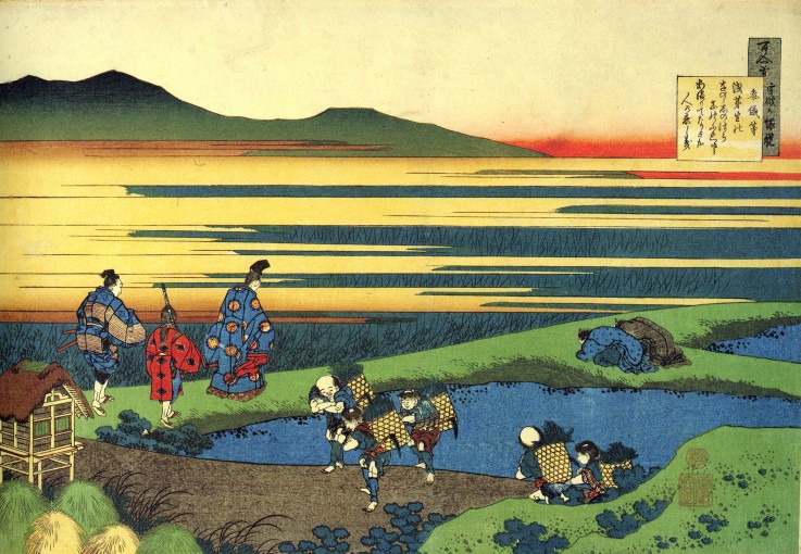 From the series "Hundred Poems by One Hundred Poets": Sanji Hitoshi a Katsushika Hokusai