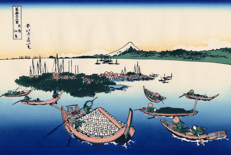 Tsukuda Island in Musashi Province (from a Series "36 Views of Mount Fuji") a Katsushika Hokusai