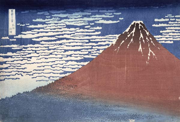 Fine weather with South wind, from 'Fugaku sanjurokkei' (Thirty-Six Views of Mount Fuji) c.1831 (col a Katsushika Hokusai