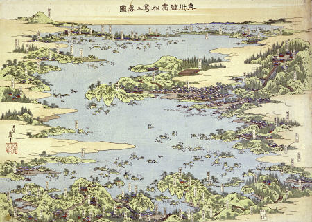 Map Of Shiogama and Matsushima In Oshu a Katsushika Hokusai