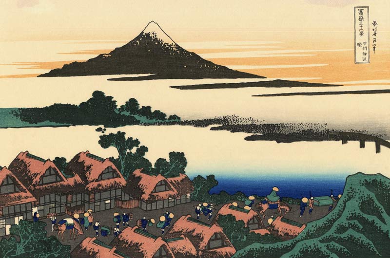 Dawn at Isawa in the Kai province (from a Series "36 Views of Mount Fuji") a Katsushika Hokusai