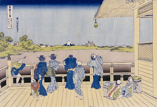 Sazai Hall Of Five-Hundred-Rakan Temple a Katsushika Hokusai