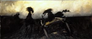 Shying horses a Kazimierz Sichulski